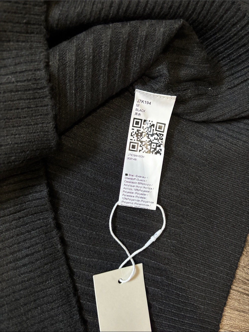Women’s Black Ribbed Button Pullover Sweater - Picture 2 of 3